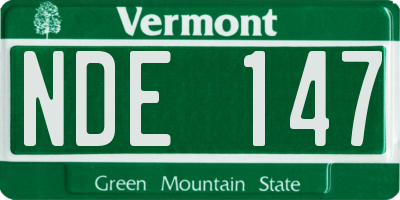 VT license plate NDE147