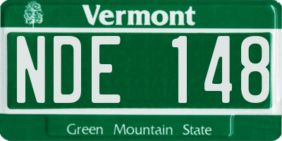 VT license plate NDE148