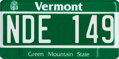 VT license plate NDE149