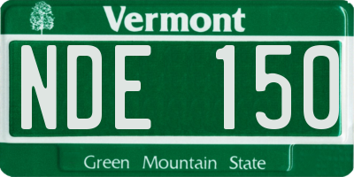 VT license plate NDE150