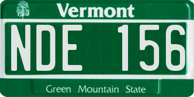 VT license plate NDE156