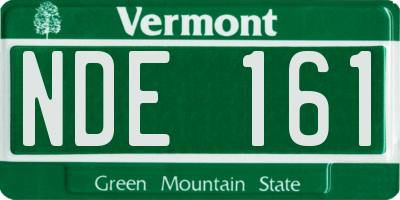 VT license plate NDE161