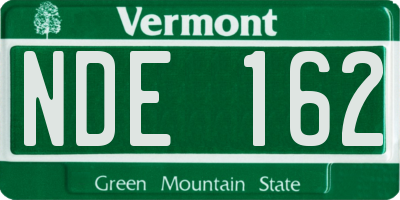 VT license plate NDE162
