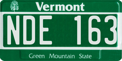 VT license plate NDE163