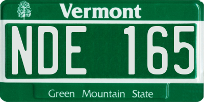 VT license plate NDE165