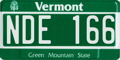 VT license plate NDE166
