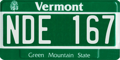 VT license plate NDE167