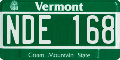 VT license plate NDE168