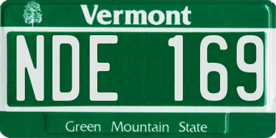 VT license plate NDE169