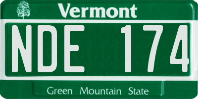 VT license plate NDE174