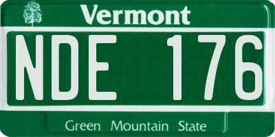 VT license plate NDE176