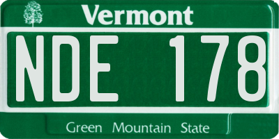 VT license plate NDE178