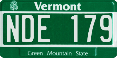 VT license plate NDE179