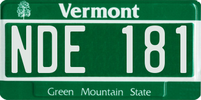 VT license plate NDE181