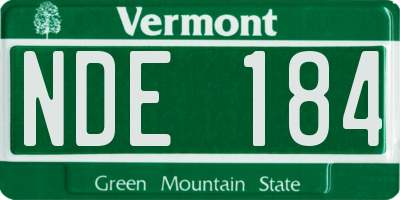 VT license plate NDE184