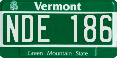 VT license plate NDE186