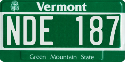 VT license plate NDE187