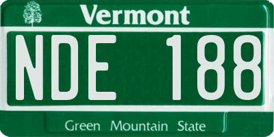 VT license plate NDE188