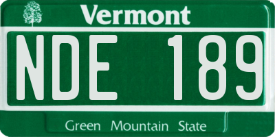 VT license plate NDE189