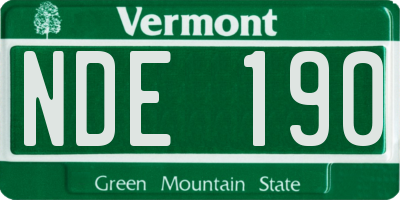 VT license plate NDE190