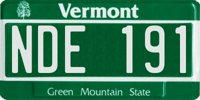 VT license plate NDE191