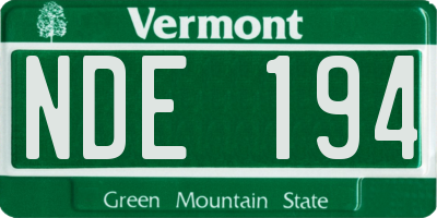 VT license plate NDE194