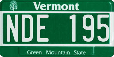 VT license plate NDE195