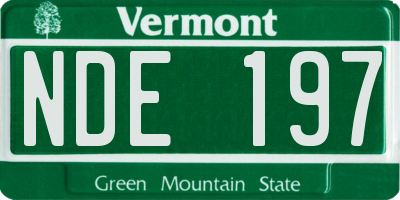 VT license plate NDE197