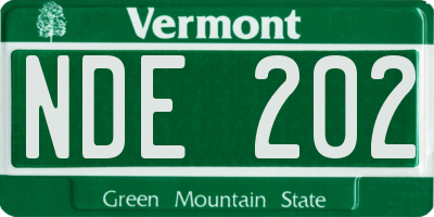 VT license plate NDE202