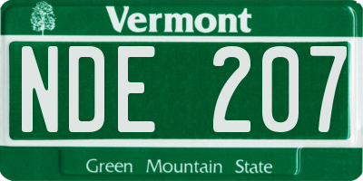 VT license plate NDE207