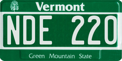 VT license plate NDE220