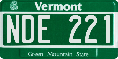 VT license plate NDE221