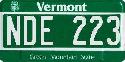 VT license plate NDE223