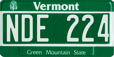 VT license plate NDE224
