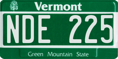 VT license plate NDE225