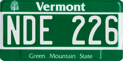 VT license plate NDE226