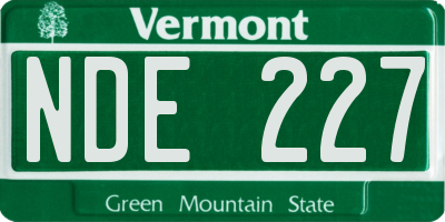VT license plate NDE227