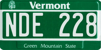 VT license plate NDE228