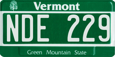 VT license plate NDE229