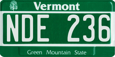 VT license plate NDE236