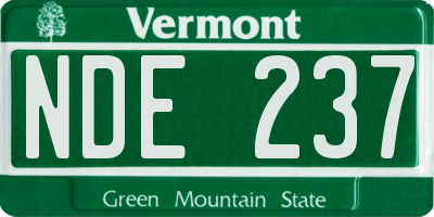 VT license plate NDE237