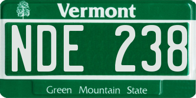 VT license plate NDE238