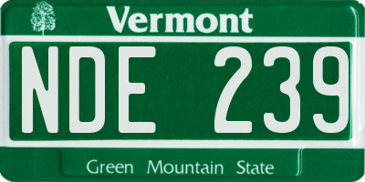 VT license plate NDE239