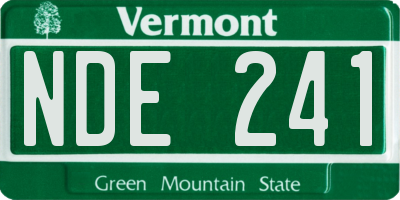 VT license plate NDE241