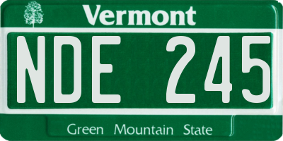 VT license plate NDE245