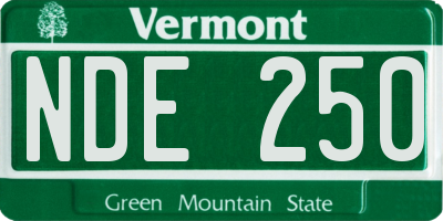 VT license plate NDE250