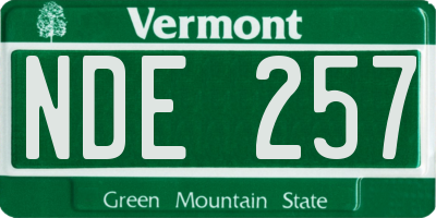 VT license plate NDE257