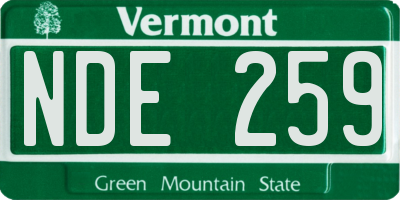 VT license plate NDE259