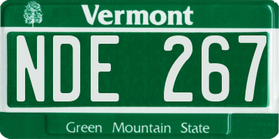 VT license plate NDE267