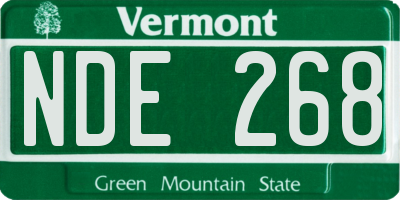 VT license plate NDE268